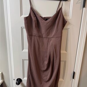 Elegant Mauve Spaghetti Strap Dress